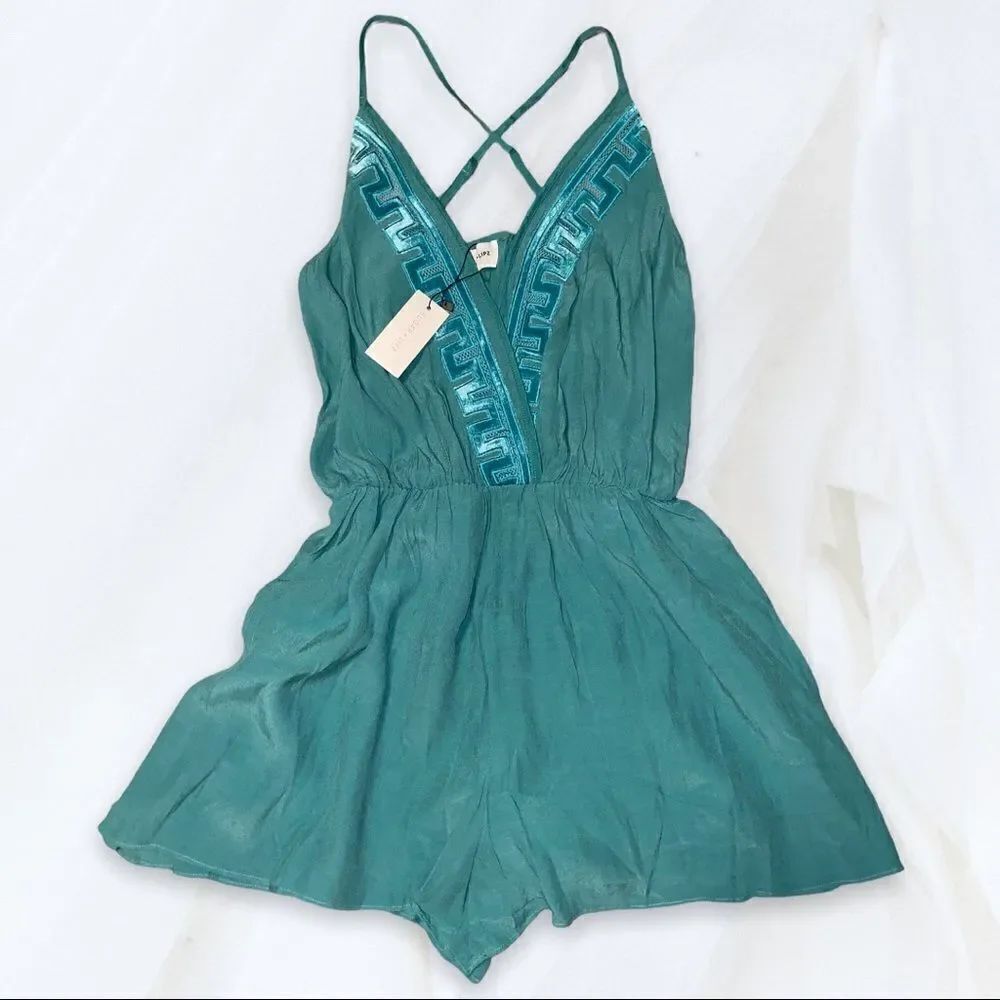Sugar Lips (S) Teal Romper